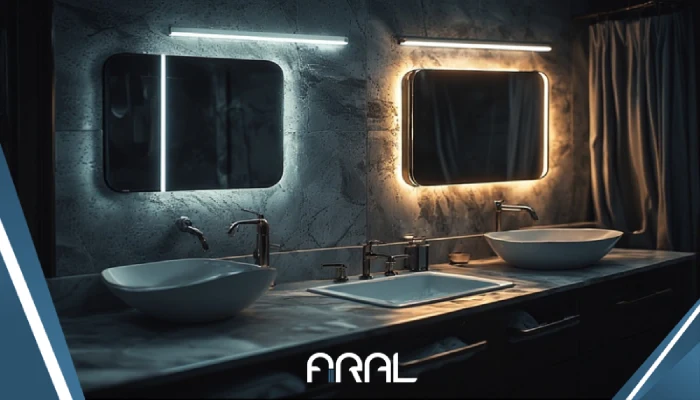 مقایسه تصویری آینه هوشمند باکیفیت و آینه معمولی